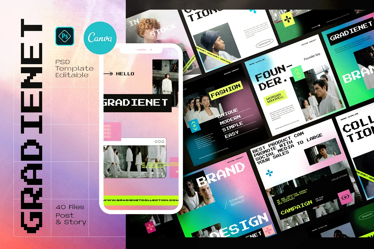 Gradienet Brand Template Canva + PS