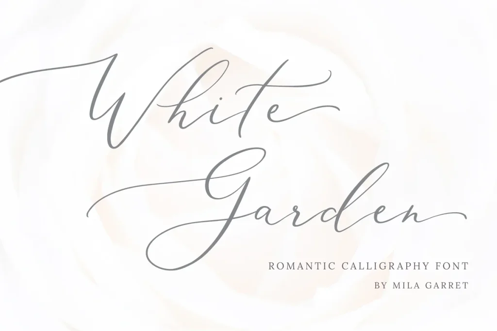 How to Create Stunning Script Font Paring 9 white garden modern calligraphy font wedding logo cover 001 long